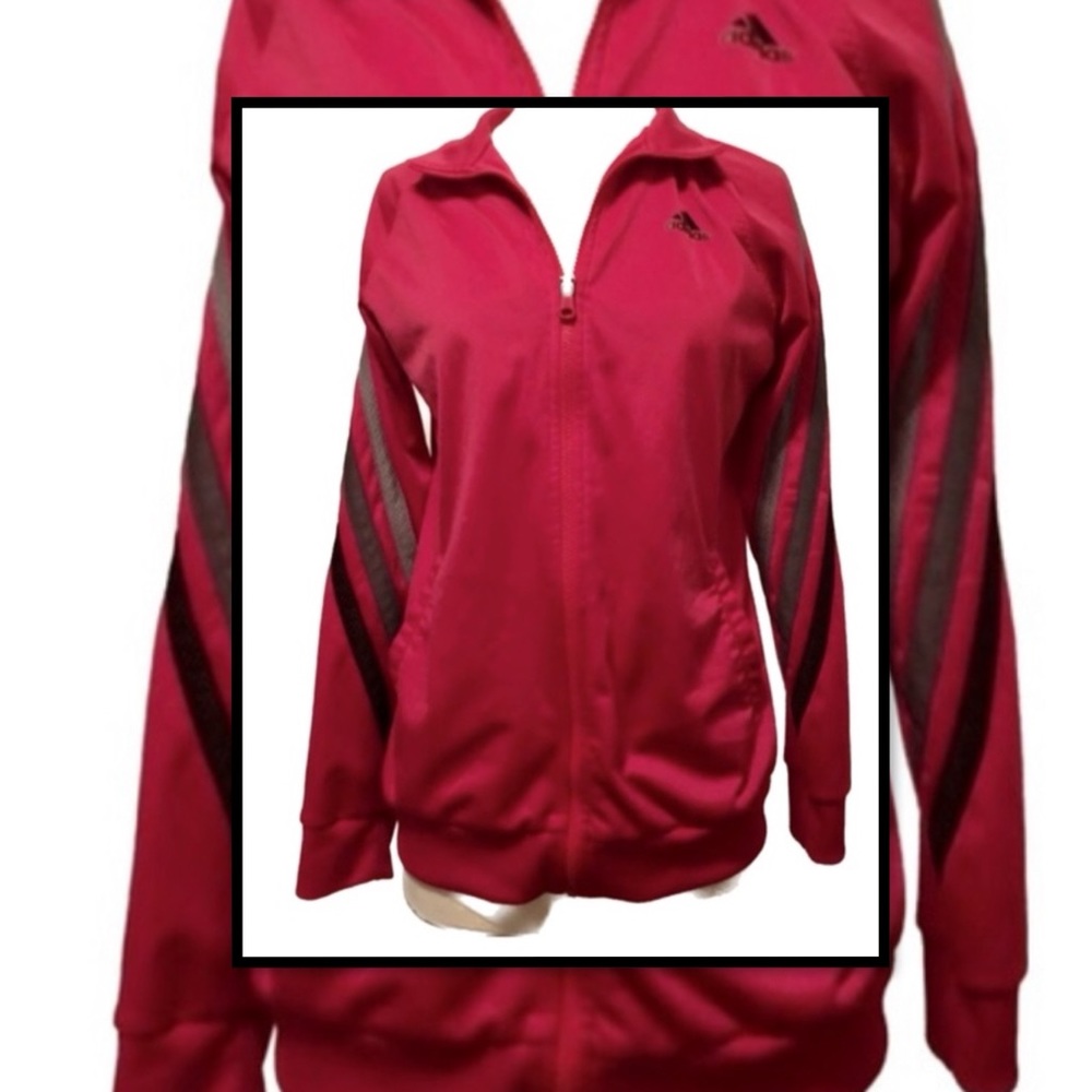 ADIDAS VINTAGE BARBIE PINK ZIP FRONT SPORTS JACKET M